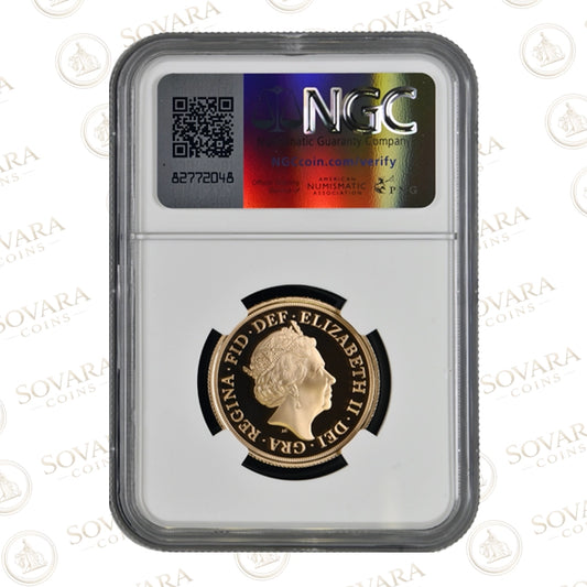 2022 Platinum Jubilee Gold Proof Double Sovereign PF70 Ultra Cameo obverse