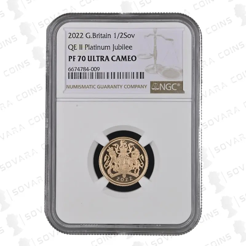 2022 QE II Platinum Jubilee Gold Proof Half Sovereign – NGC PF70 Ultra Cameo