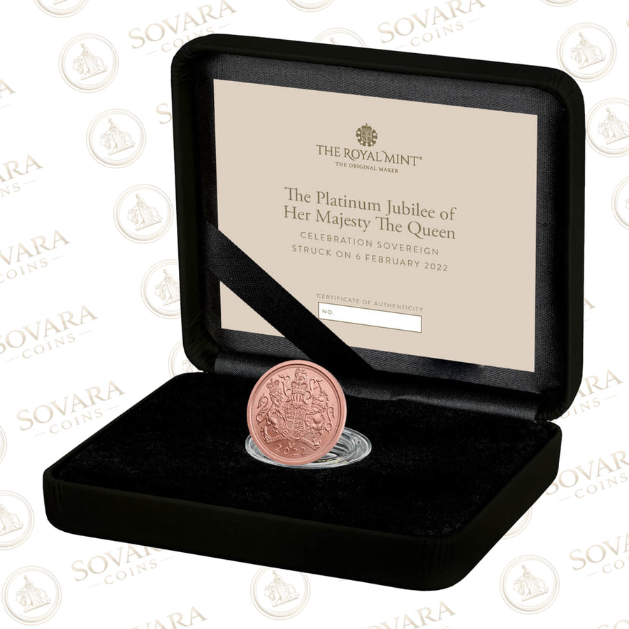 2022 Platinum Jubilee Strike on the Day Sovereign Royal Mint presentation box