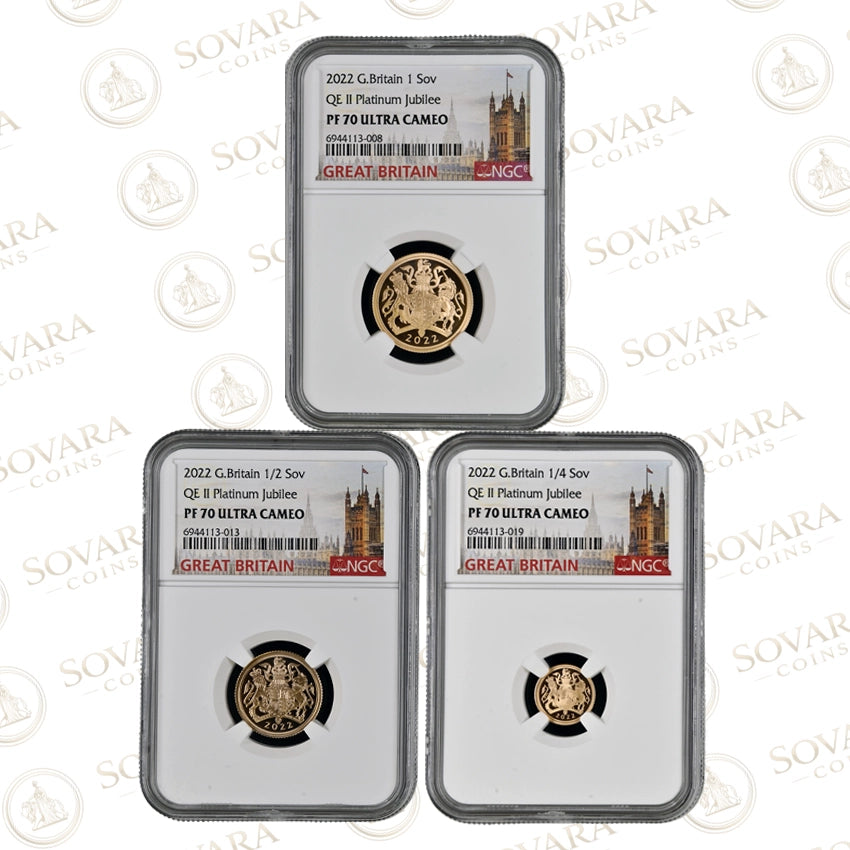 2022 Platinum Jubilee Sovereign Set PF70 Ultra Cameo - Full to Quarter