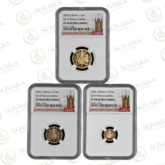 2022 Platinum Jubilee Sovereign Set PF70 Ultra Cameo - Full to Quarter