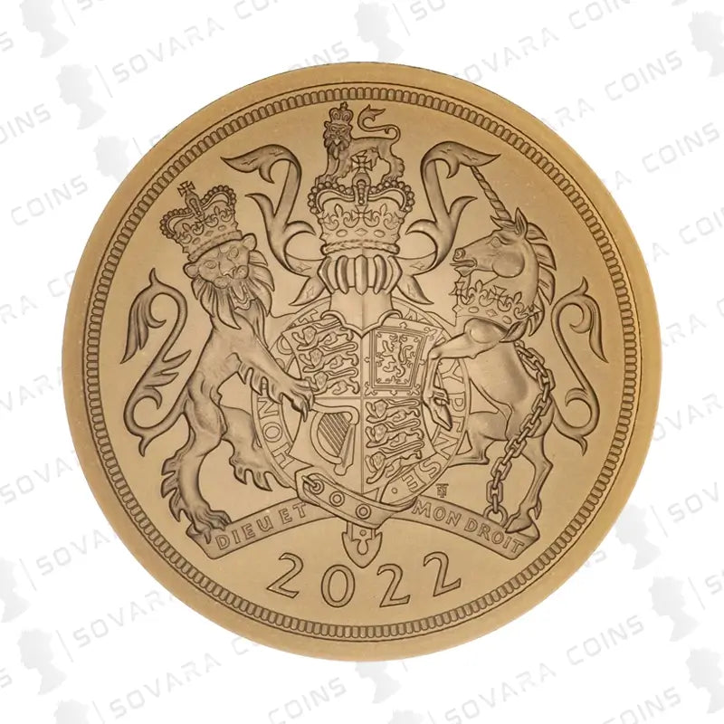 2022 Platinum Jubilee Strike on the Day Matte Gold Sovereign reverse