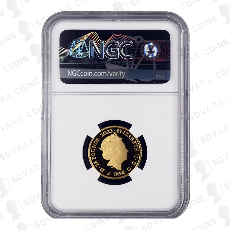 NGC PF69 Ultra Cameo 2022 Queen’s Reign Honours & Investitures Gold Proof ¼ oz Coin – limited mintage under 510