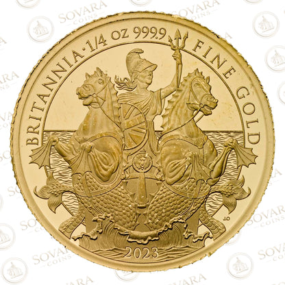 2023 1/4oz Gold Proof Britannia Trial of the Pyx - 1 of 10 rare gold coins.