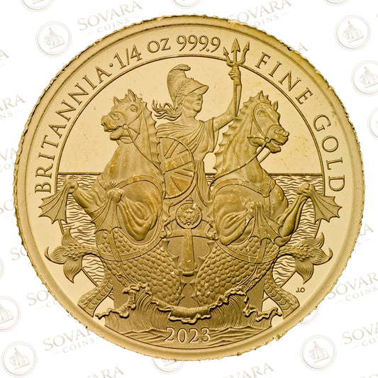 2023 1/4oz Gold Proof Britannia Trial of the Pyx - 1 of 10 rare gold coins.