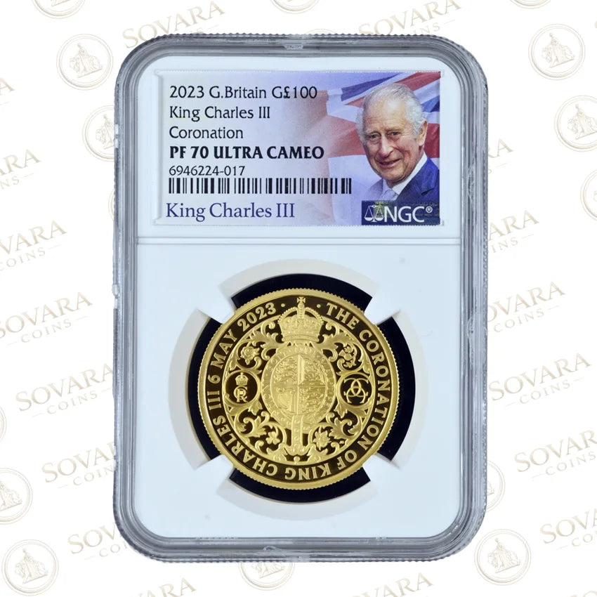 2023 Coronation King Charles III 1oz Gold Proof Coin NGC PF70 Ultra Cameo — Top Pop 118 — for sale UK