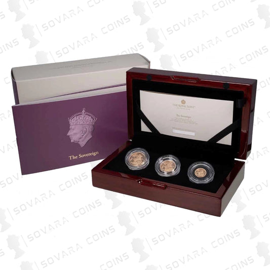 2023 Coronation Sovereign Set reverse – St George and the Dragon design by Benedetto Pistrucci