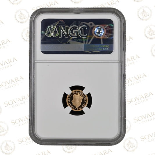 2023 Coronation Quarter Sovereign obverse – King Charles III crowned portrait PF70 Ultra Cameo