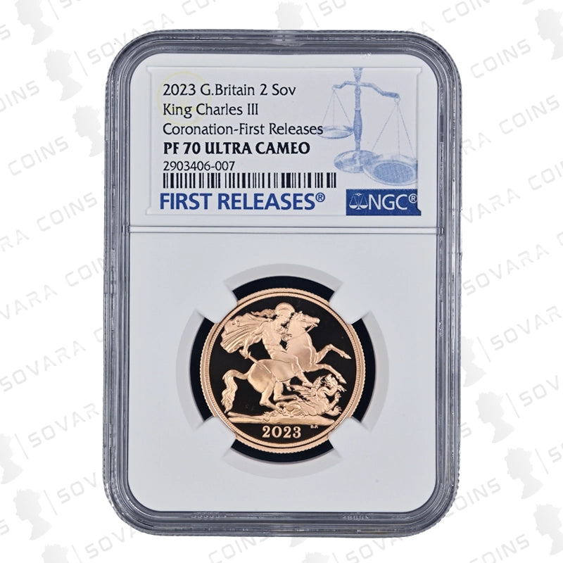 2023 Coronation Double Sovereign reverse – St George and the Dragon design PF70 UC