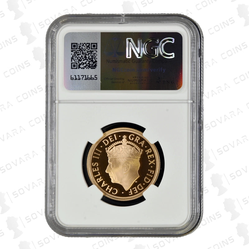 2023 Double Sovereign Gold Proof PF70 Ultra Cameo Coronation coin obverse