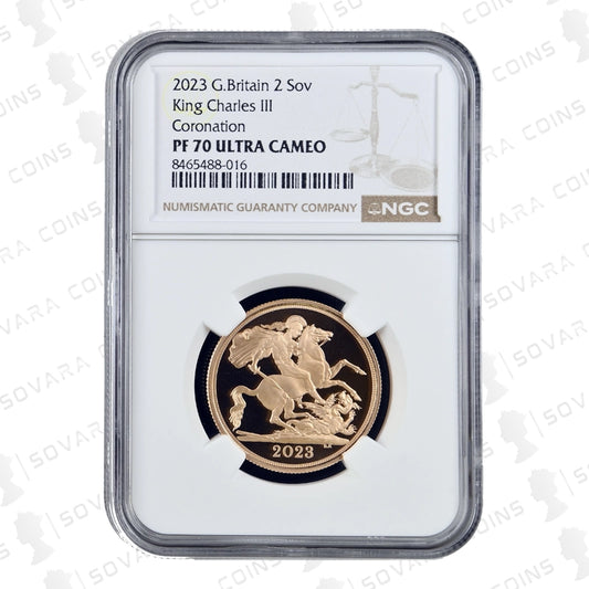 2023 Coronation Double Sovereign reverse – St George and the Dragon design PF70 UC