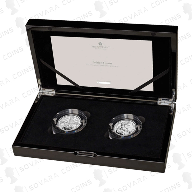 2023 Royal Mint Petition Crown Great Engravers 2oz Silver Proof Two-Coin Set with box and certificate