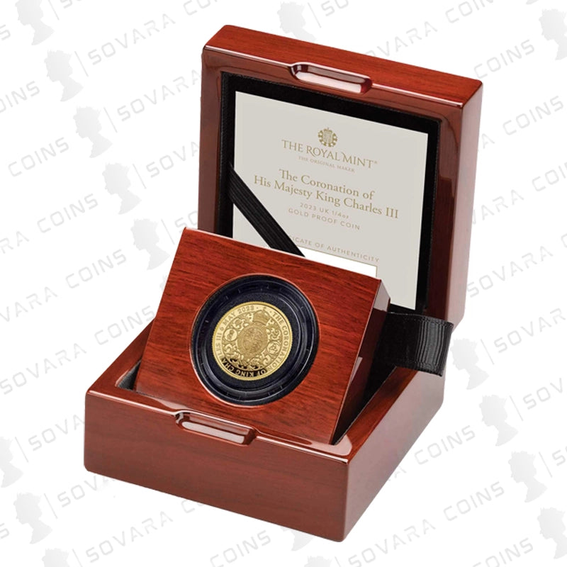 2023 King Charles III Coronation 1/4oz Gold Proof Coin obverse and reverse