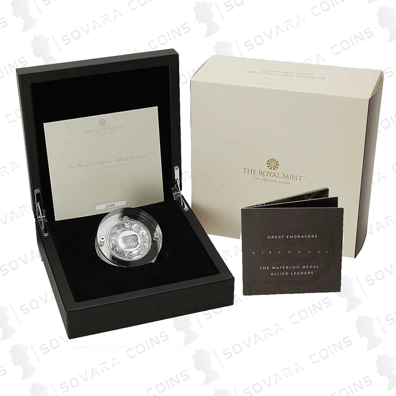 2024 Waterloo Medal Allied Leaders 2oz Silver Proof Coin from The Royal Mint