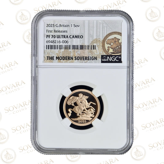 2025 Gold Proof Sovereign PF70 Ultra Cameo St George and the Dragon NGC graded