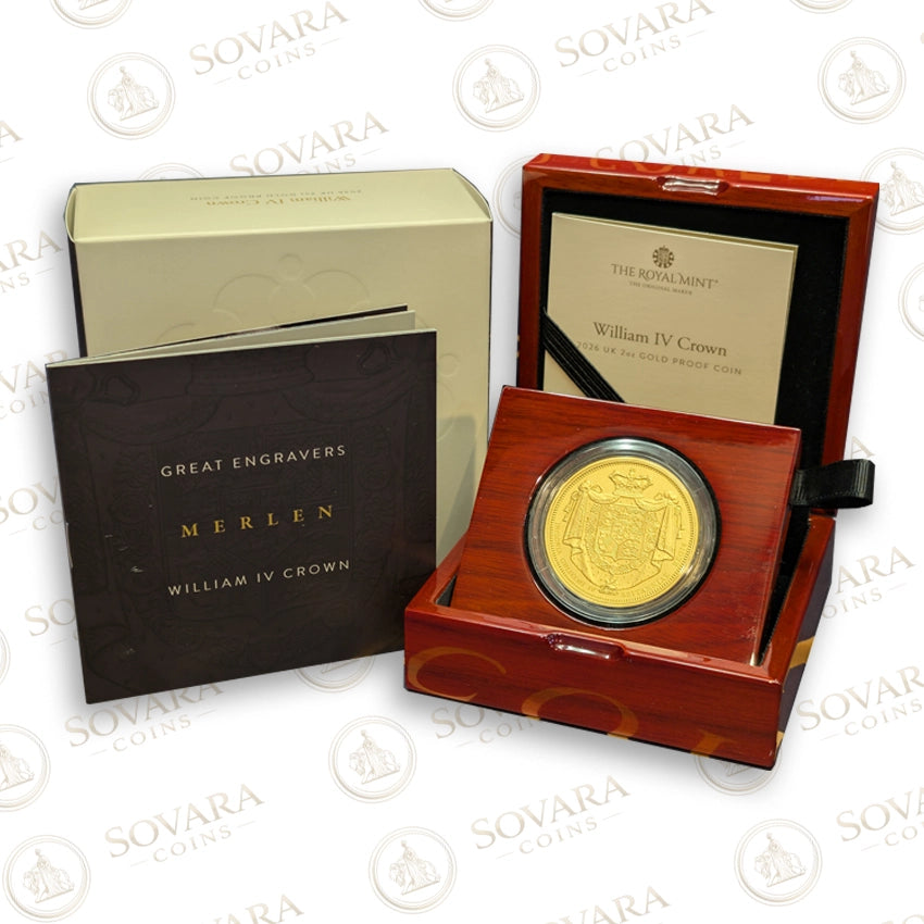 2026 2oz gold matte proof Merlen Shield coin