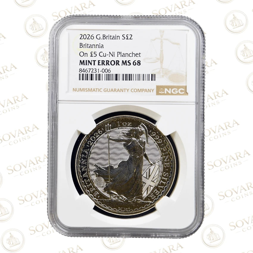2026 Britannia mint error NGC MS68 Mint Error graded slab