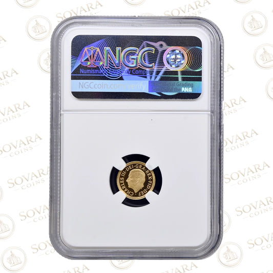 2026 Proof Quarter Sovereign PF70 Ultra Cameo showing traditional yellow gold tone King Charles III