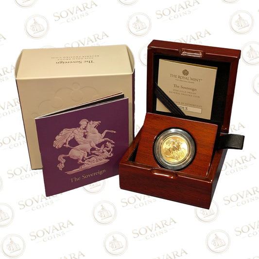 2026 Gold Proof Reverse Frosted Sovereign mint marque exclusive Royal Mint boxed coin