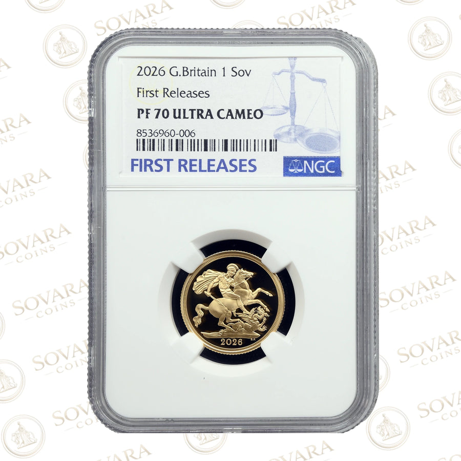 2026 Gold Proof Sovereign PF70 Ultra Cameo NGC graded return to yellow gold