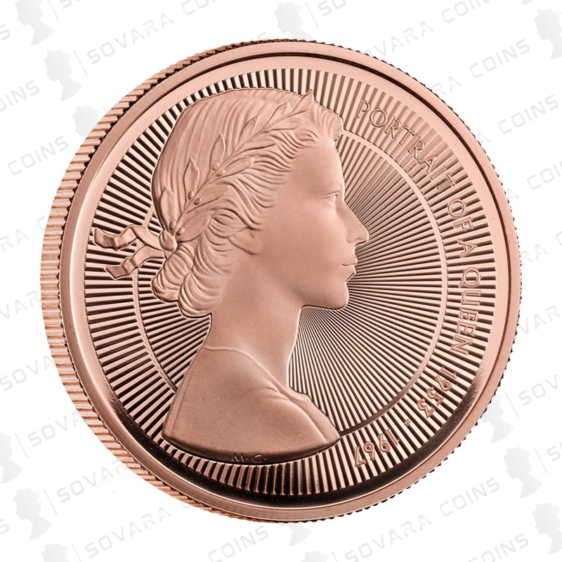 Reverse with King Charles III and reverse featuring Mary Gillick’s first effigy of Queen Elizabeth II – 2026 £5 Gold Proof Coin
