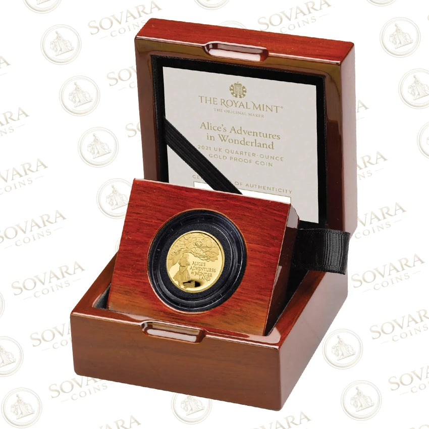 2021 UK Alice's Adventures in Wonderland Quarter-Ounce Gold Proof Coin