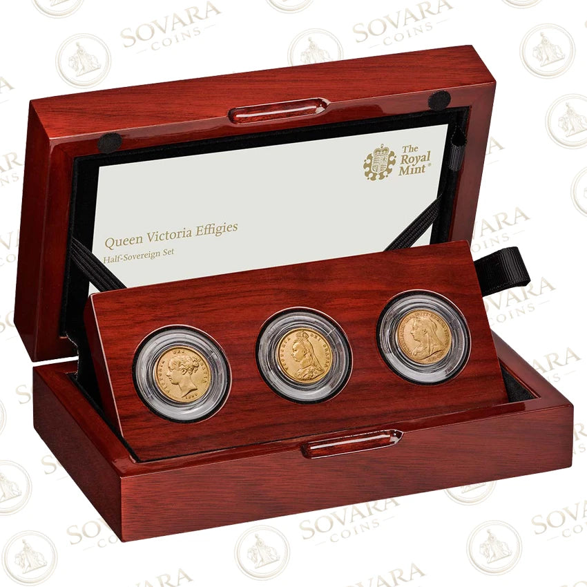 Queen Victoria Effigies Half Sovereign Set Boxed 1872 1892 1900